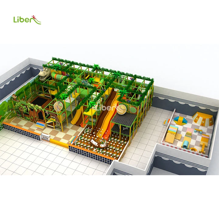 Джунгли тематическая новая крытая игровая площадка с горкой