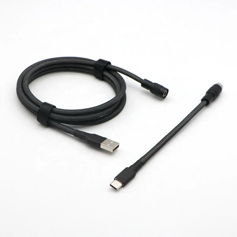Paracord and PET Double sleeved USB to Type-C Mechanical Keyboard cable With YC8 Aviator.
