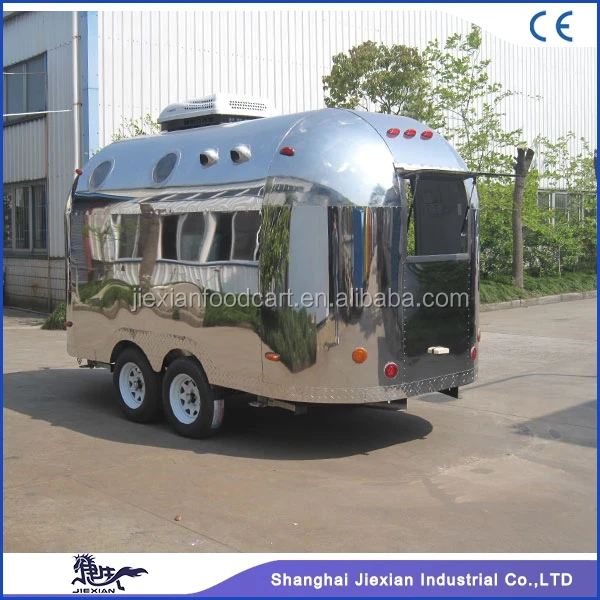 JX-BT400SS Airstream style food trailer for sale, mobile catering cart, well designed Chinese food truck