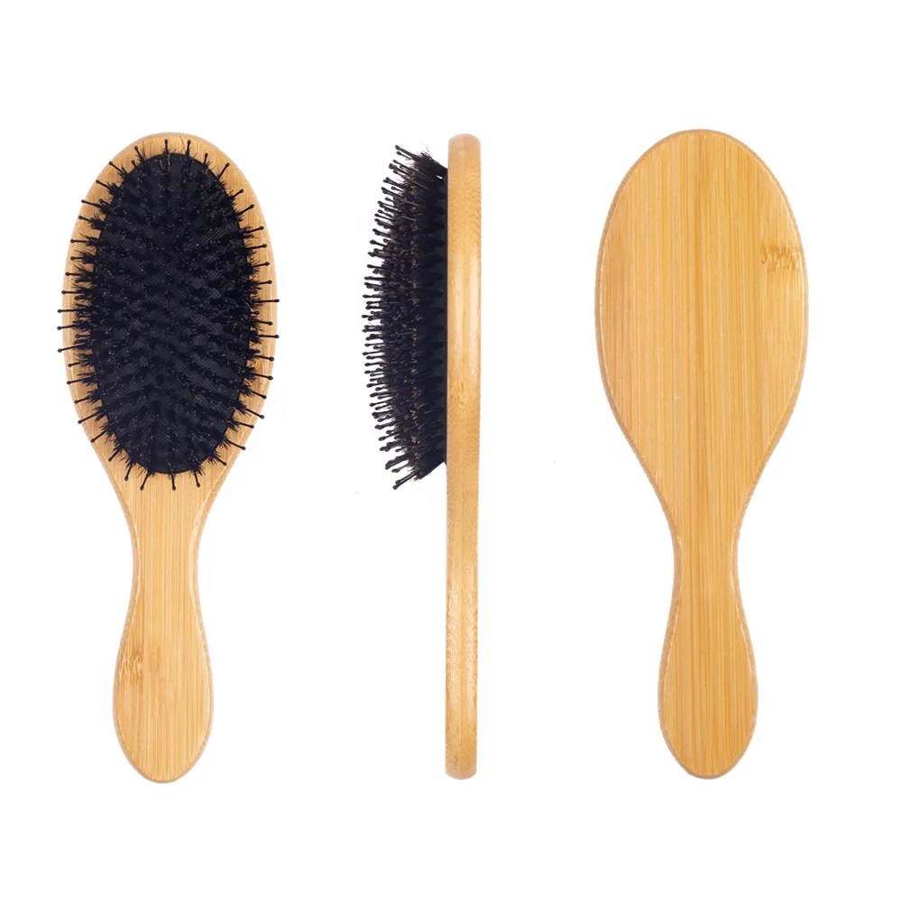 Nylon bristle Boar Massage Hair Brush high quality Custom logo Hair brush pig Bristle Hair Brush