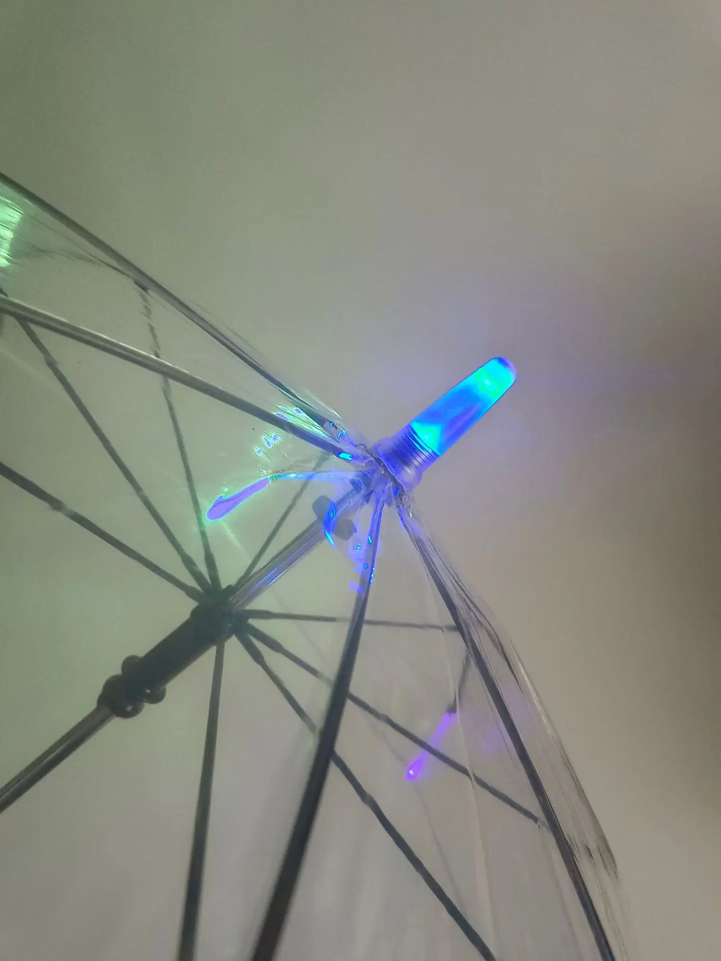 2022 Transparent LED Shaft Lighting Umbrella, POE Material Hot Selling Umbrella