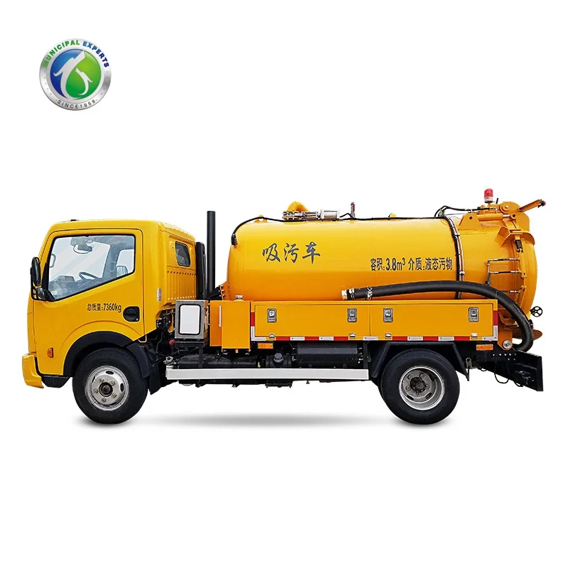 Dongfeng 4X2 4m3 Vacuum Sewage Suction Truck waste water sewage truck good price for sale
