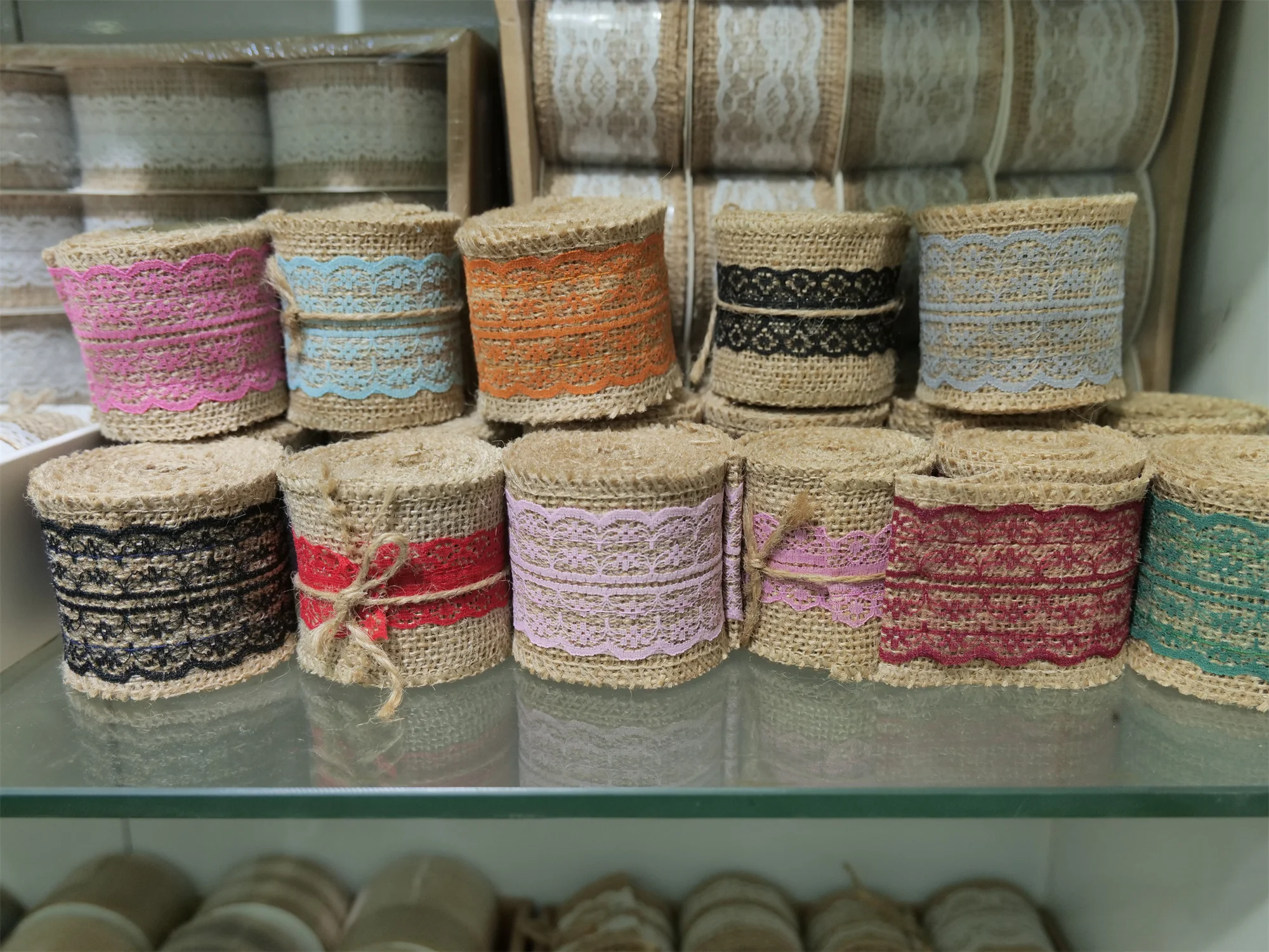 Burlap Lace Ribbon  Lace Trim Jute Twine DIY Crafts Holiday Gift  Flower Wrapping Wedding Party Decoration Supplies