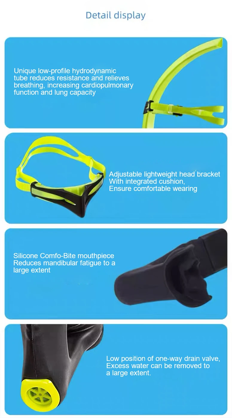 New Design High Quality Wholesale Underwater Scuba Breathing Tube Snorkel for Swimming Training Diving Snorkeling