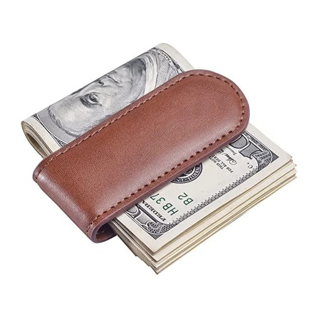 Superb Slim Genuine Leather Money Clips Extra Strong Magnets Money Clip