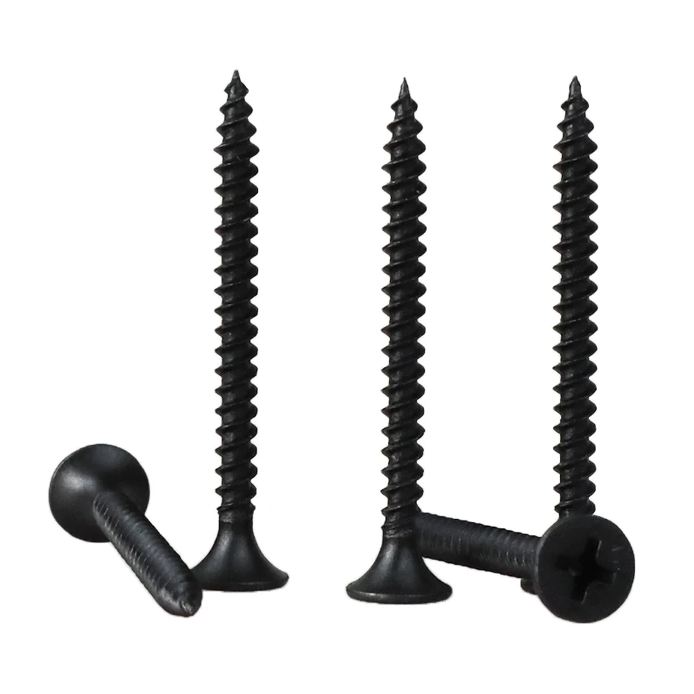 Machine Making Black Drywall Screws Wood To Metal Dented Hex Head Cone Point Self Tapping Screw For Plasterboard