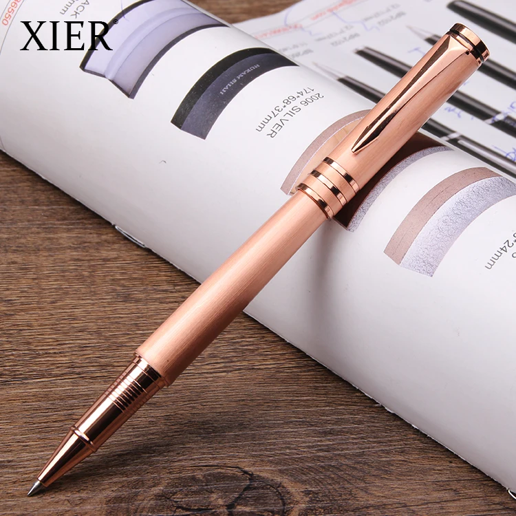 Wholesale Custom engraving printing logo promotional fashion design rose gold luxury liquid roller pens