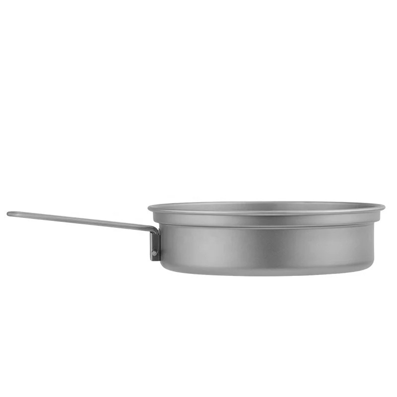 Titanium Pan Dinner Plate Ultralight Dish with Carry Bag Outdoor Camping accessories Portable Tableware Pasta Salad Plate