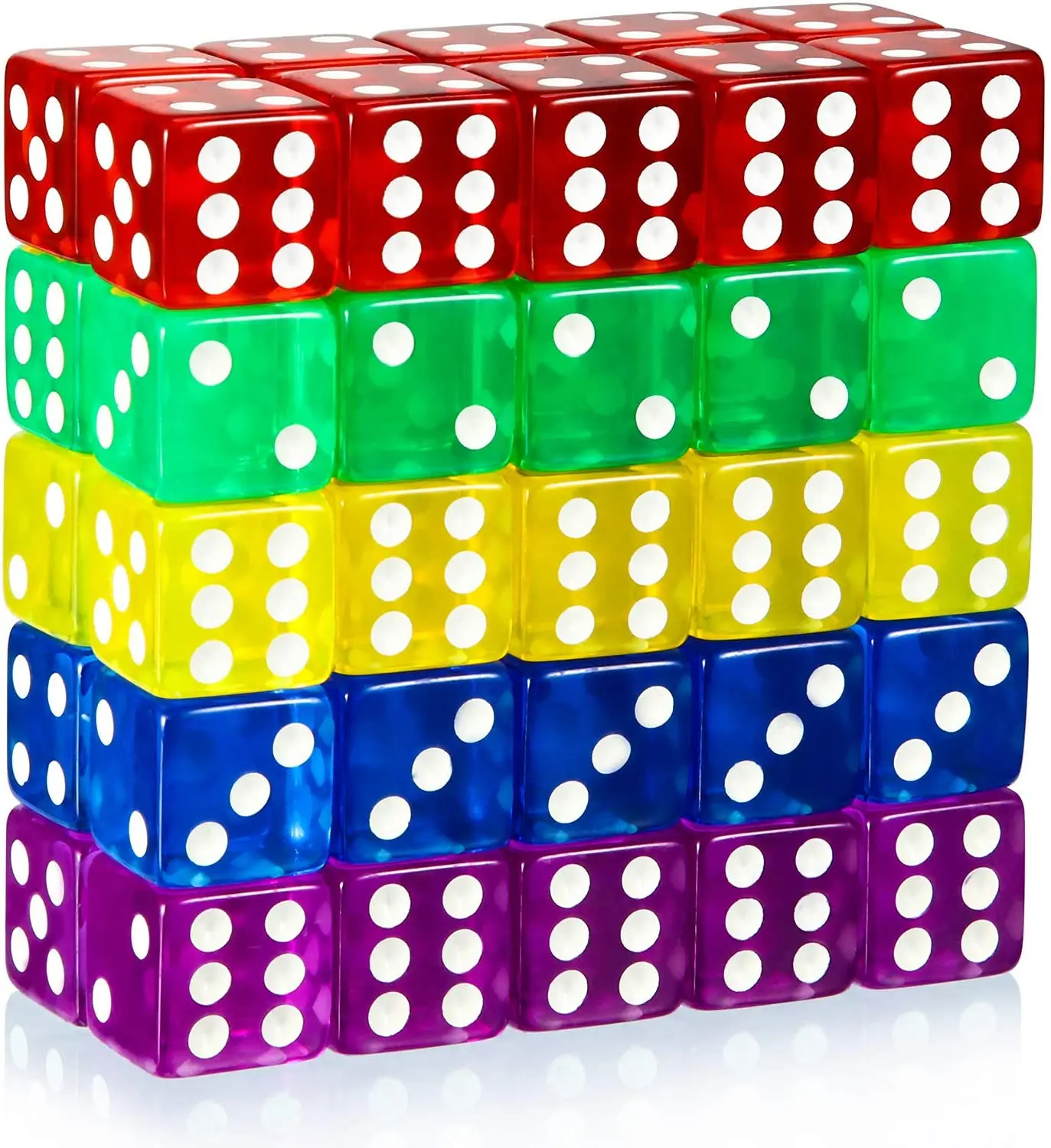 The 16mm transparent color square badge game dices, round corner dices for math game,board game