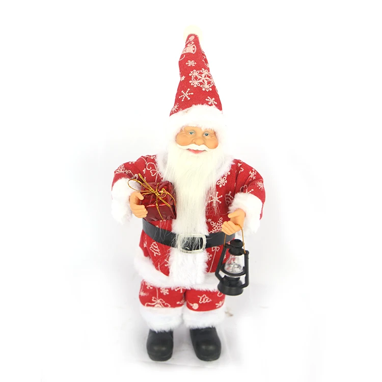 
Best Selling Christmas Decorations Plastic Red Santa Claus Costume Display Model Decorative 