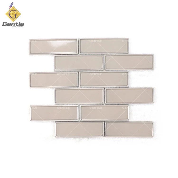 New Style Foshan Factory Mould Surface Long square Shape peacock blue Glazed Porcelain Tiles Mosaic Green For Wall Backsplash