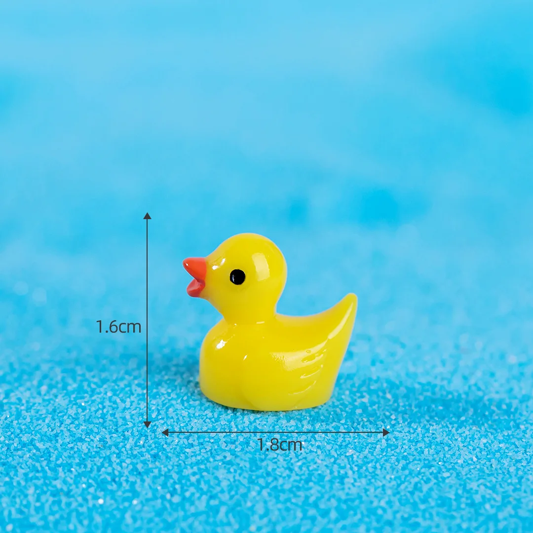 Yellow duck doll pendant Moss landscape miniature decorative accessories resin crafts