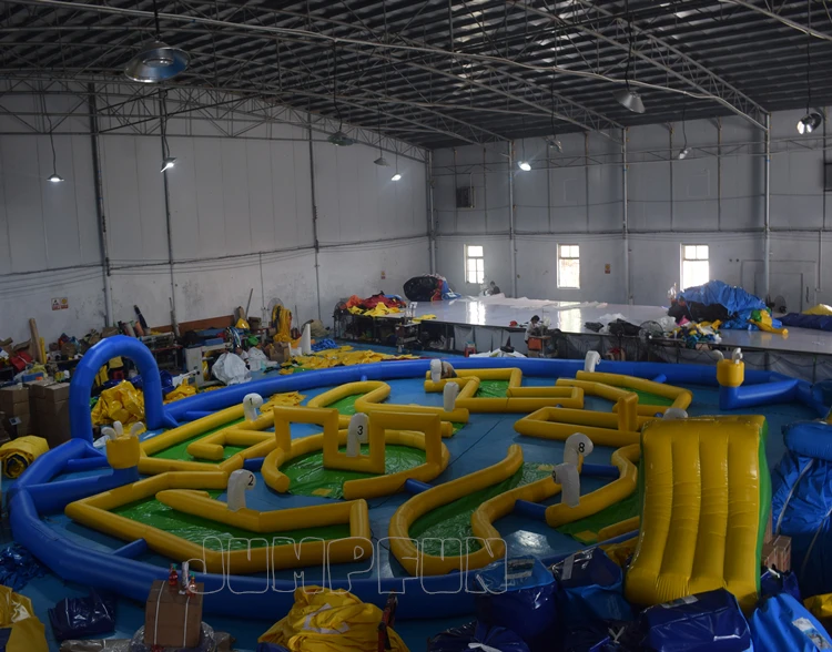 9 Holes Inflatable Golf Track 16m Diameter Giant Inflatable Mini Golf Course Children MINI Golf Games Inflatable Field