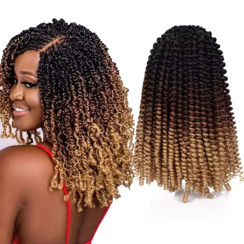 Custom Logo Large Stock Synthetic Crochet Braiding Hair 8Inch 12Inch Ready To Ship Free Sample Spring Twist Hair Wholesale