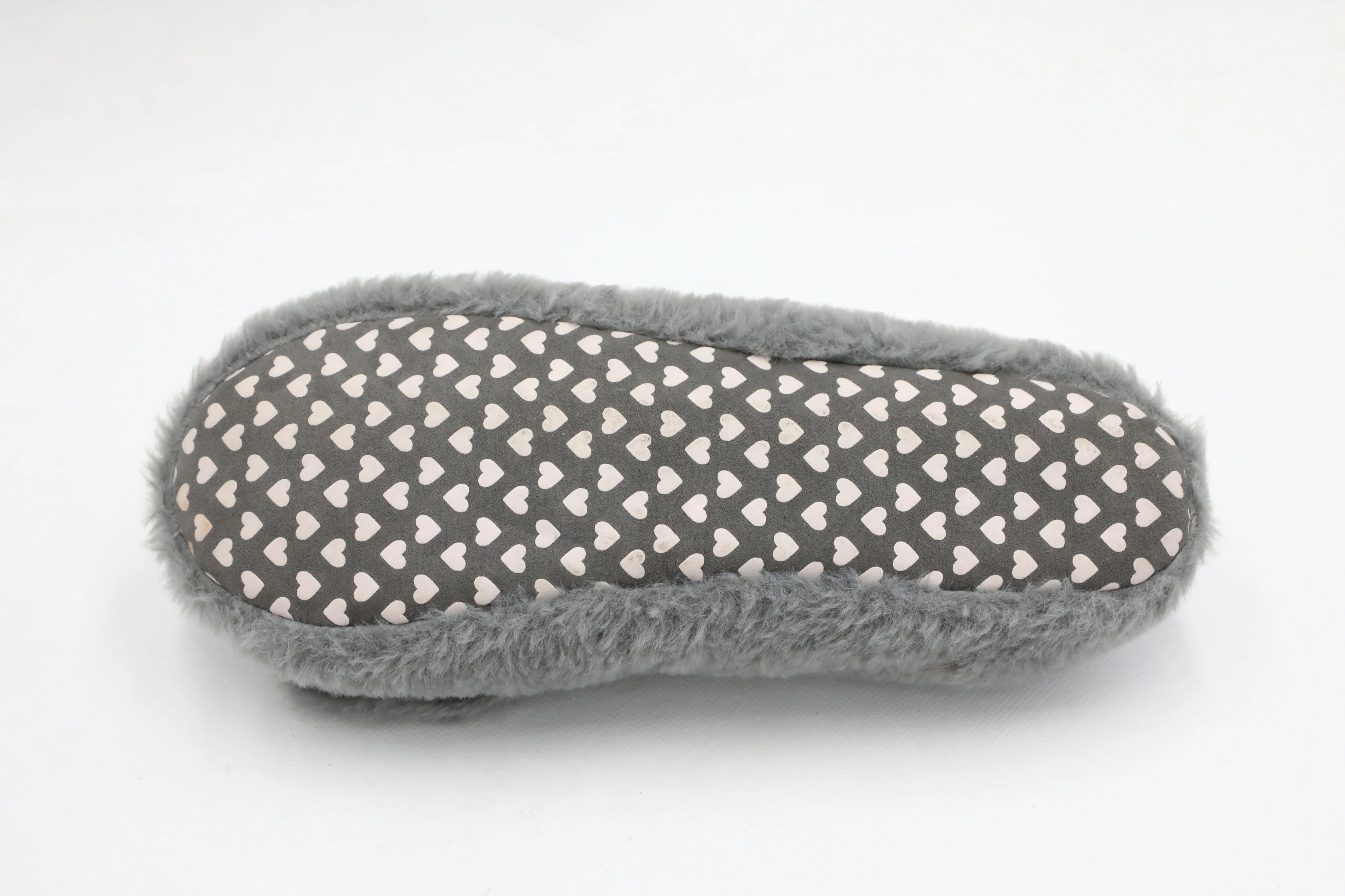 
grey angora rabbit ladies winter fluffy plush indoor slippers ballerina shoes 