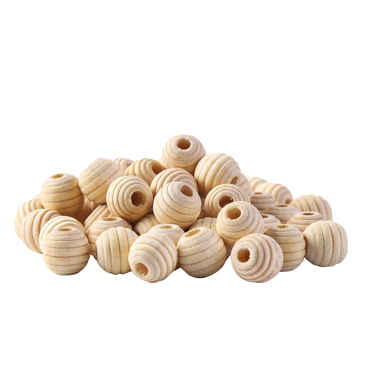Popular hot fine quality selling ten ripples carved wood beads round beads