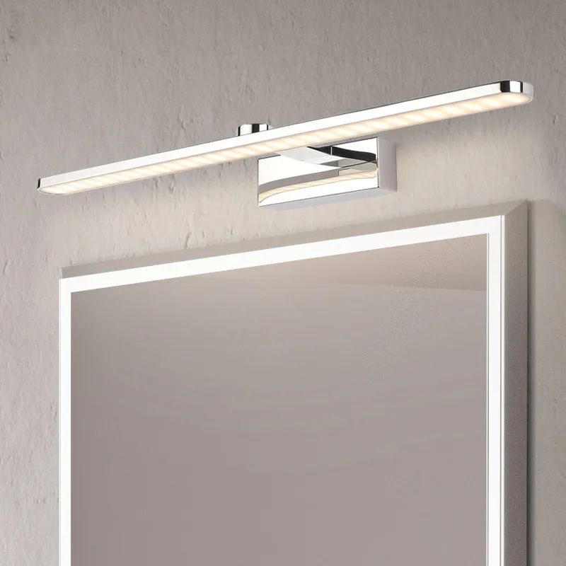 
Modern Stainless Steel LED vanity front mirror light bathroom makeup wall mounted sconces bedroom lighting fixtures 
