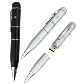 Business Corporate Gifts 8GB 16GB 32GB 64GB Classy Metal Pen Shape Drive Usb Flash with led light  2.0 Memory U Disk Custom Logo