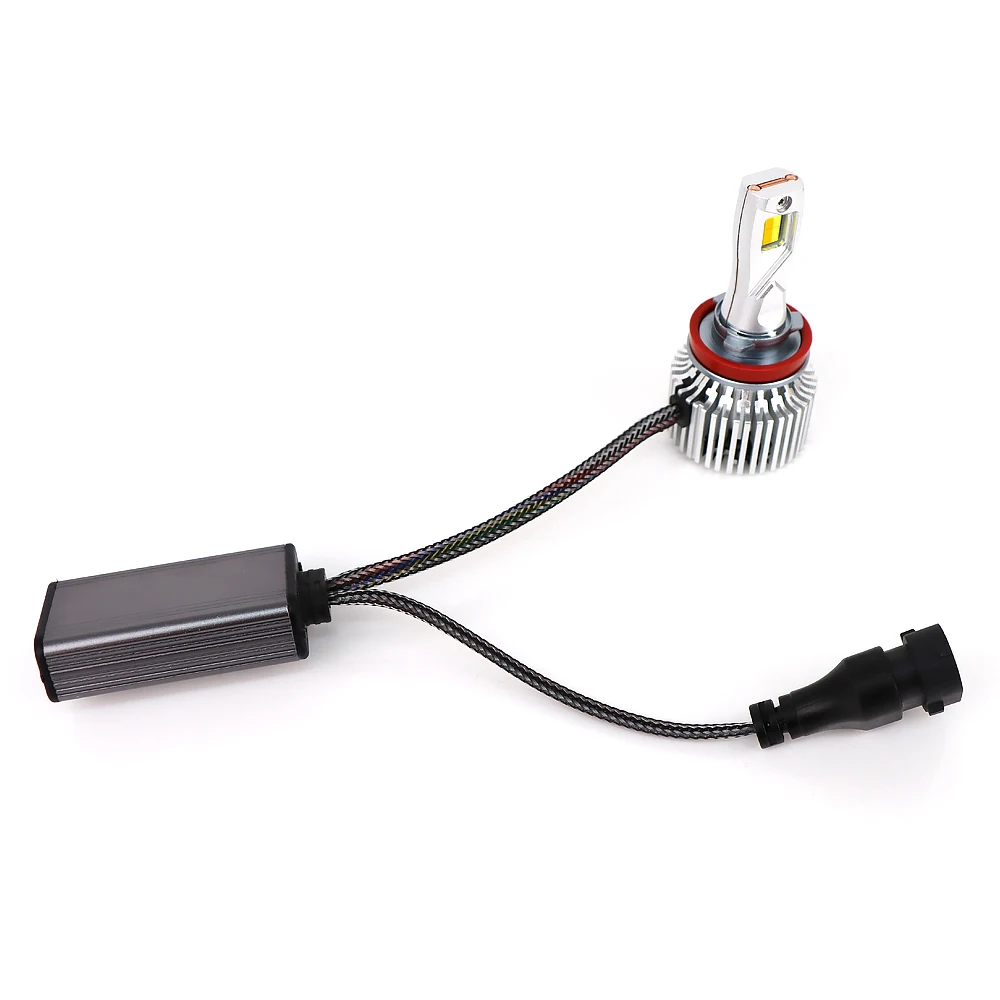 Three color led headlight White  High low beam  h4 h11 V9T 200w 40000lm far-near integrated color-changing headlight fog lamp