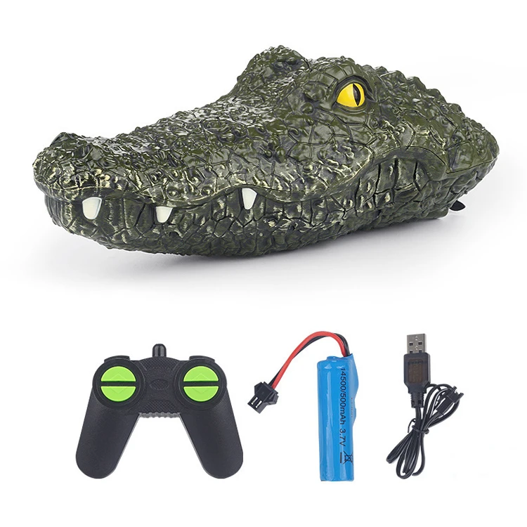 2.4GHz Head Boat for Pools and Lakes High Simulation Alligator Head RC Boats Prank Toys Remote Control Crocodile Boat for Kids