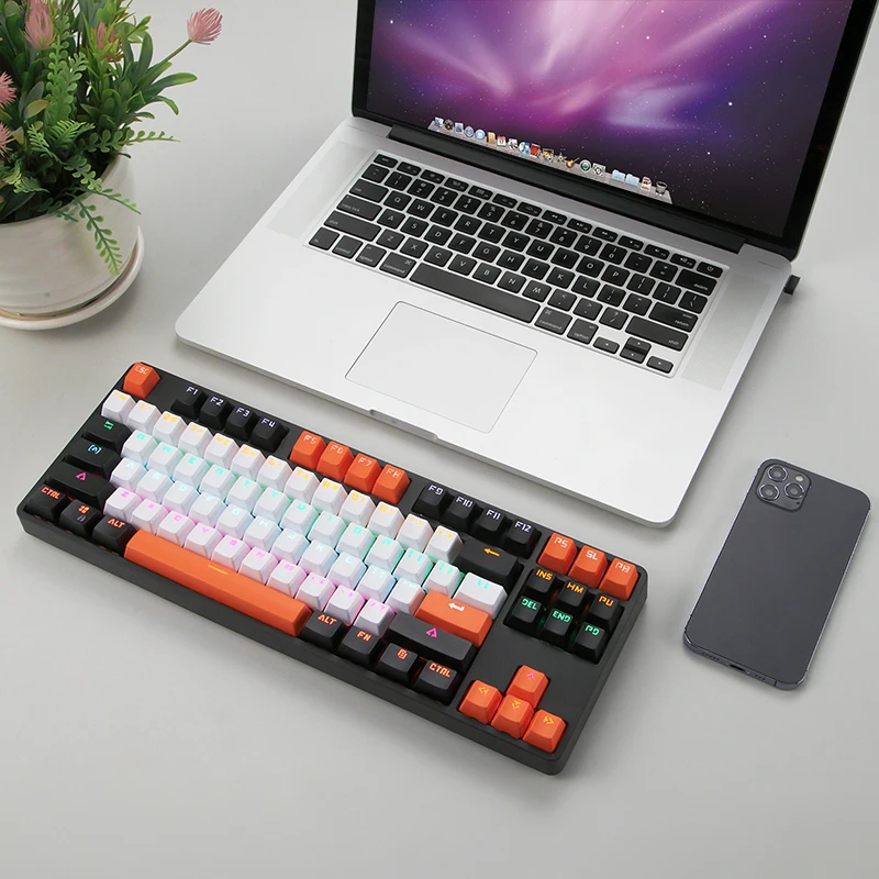 2022 New Design cheap mini 87 key mechanical keyboard gaming wireless
