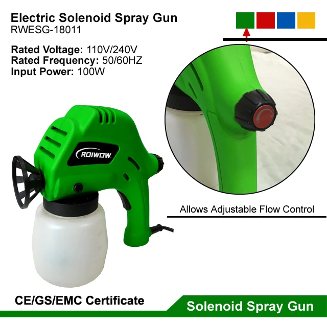 100W Portable Electric Mini Solenoid Paint Spray Gun HVLP Airless Wall Coating Electric Power Paint Sprayer Gun