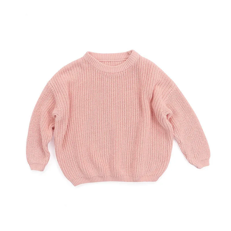 Low Moq Wholesale Toddler Kids Pink Knit Sweater Knitting Pullovers Baby Girl Sweater For Girls 1