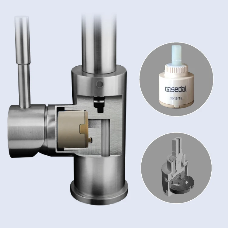 
AMIG Factory price 304 Stainless steel Kitchen sink faucet Tap single handle 360 Degree Swivel Modern Hot and Cold Mixer 