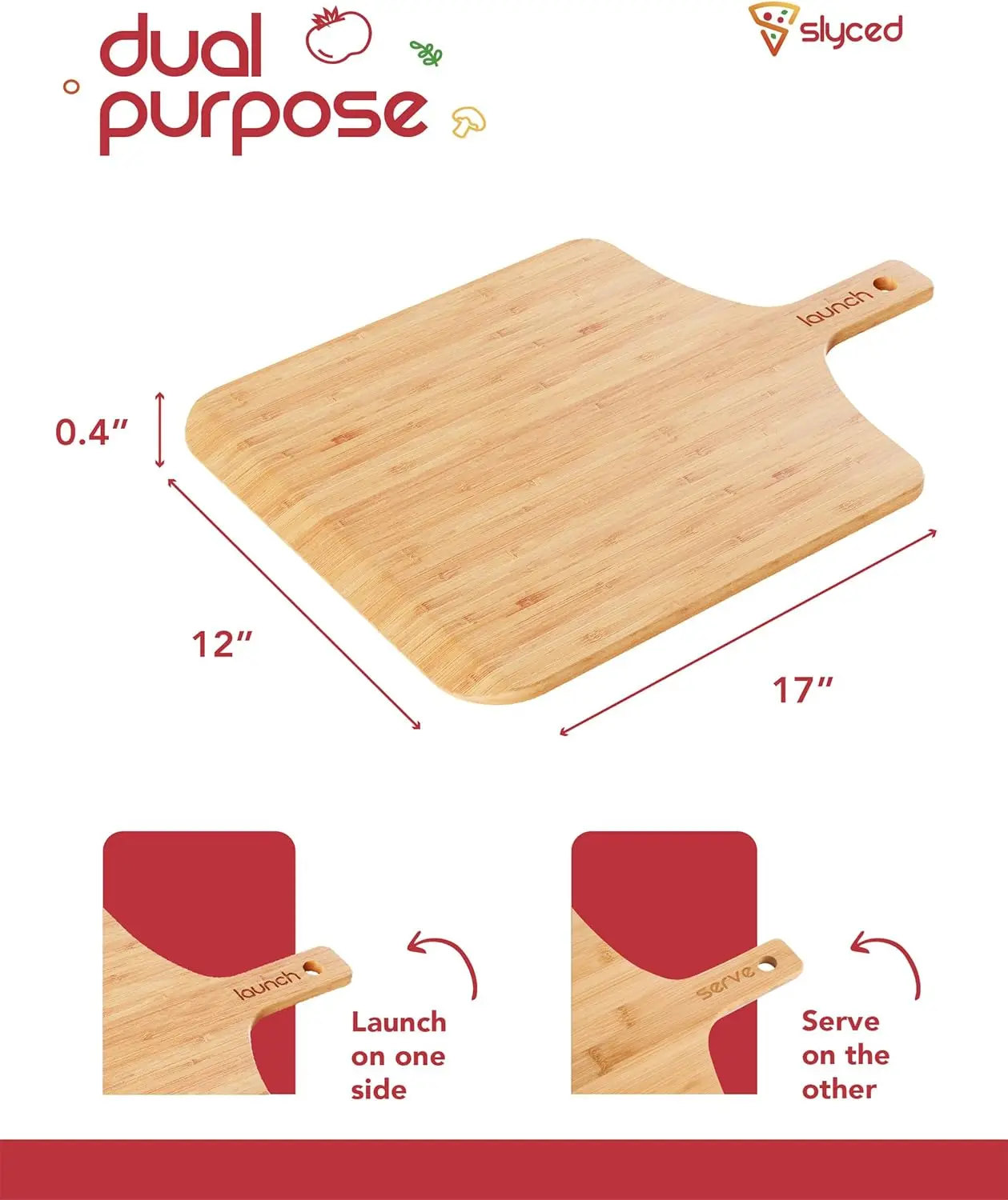 Wood Pizza Peel Rack | Includes 4 x 12 Inch Non-Stick Bamboo Pizza Boards Real Wood Pizza Paddle Stand Innovative Design