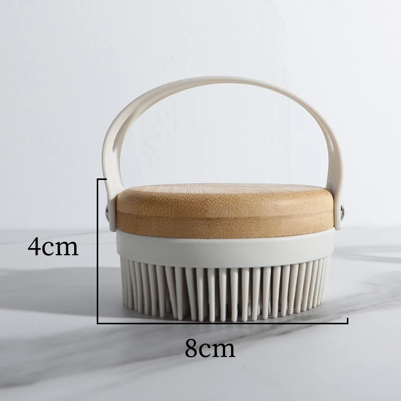 Wooden Natural Soft Dry Bamboo Shower Body Exfoliating Bath Brushes Silicone Bath brush