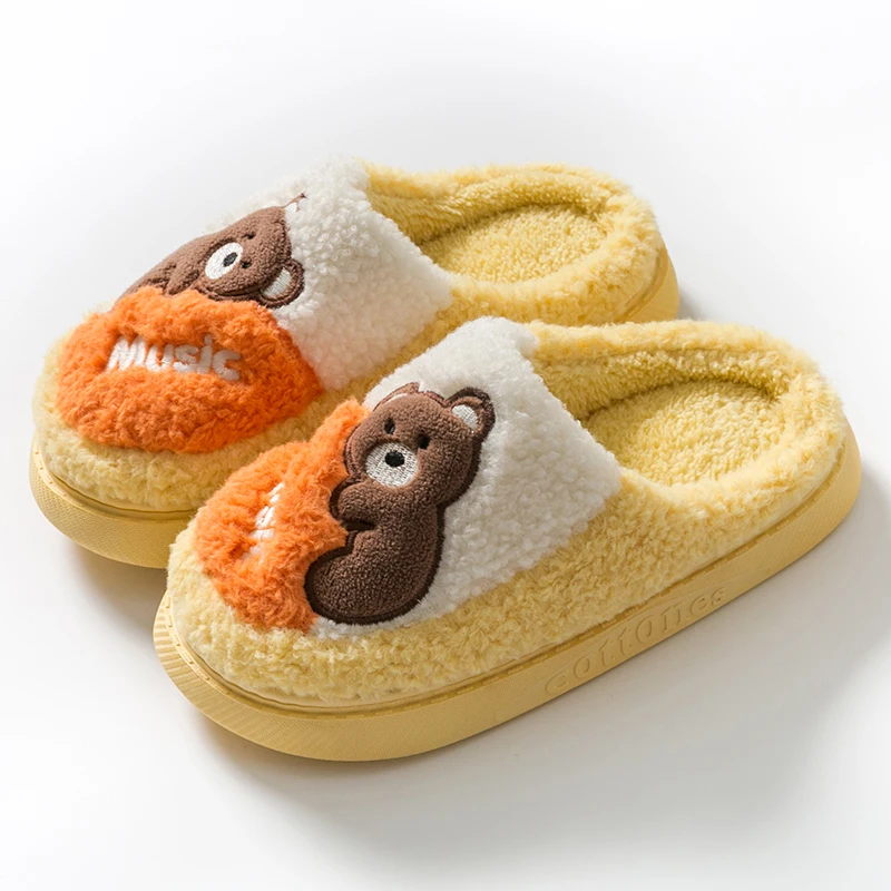 2021 New arrival winter warm home household room soft plush furry cute lovely cartoon slides slippers