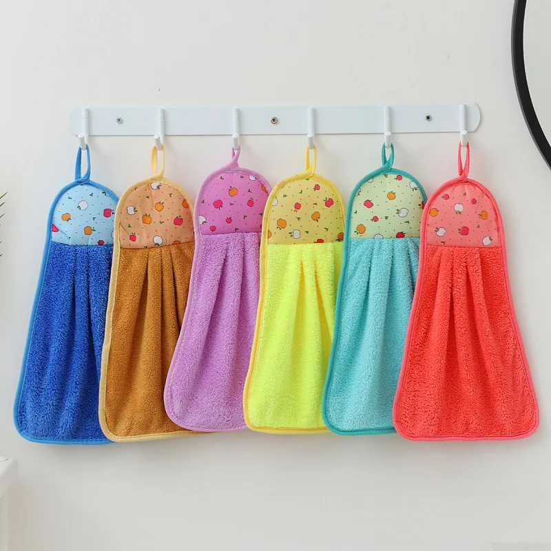 Hanging Kitchen Towel Quickly-dry Lovely Hand Towel With Ties