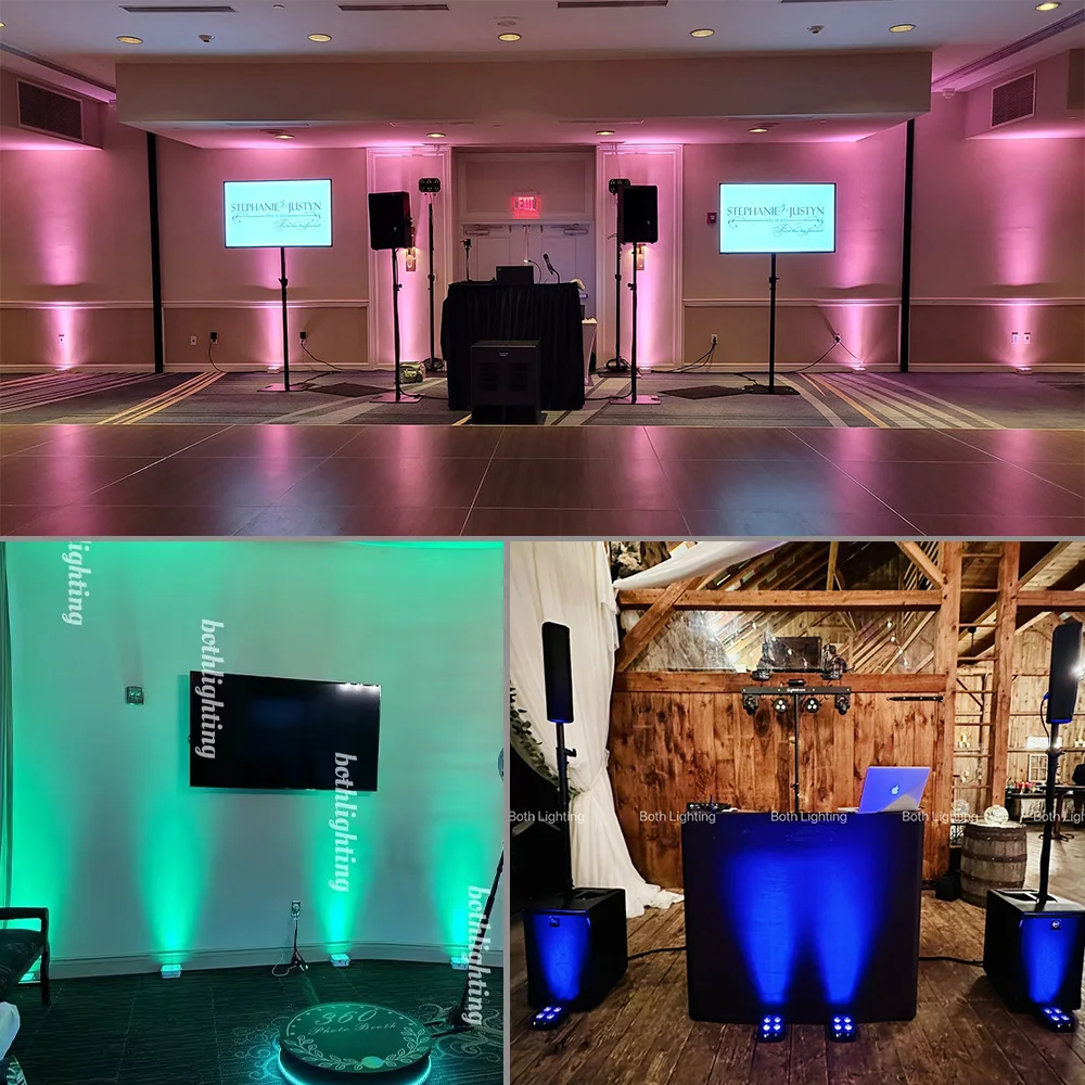 IR4 Mini uplights Cheap Portable 4*12w IR Remote+display wireless DMX battery LED up lighting IR/APP control for wedding dj