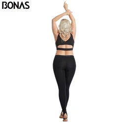 Bonas Widely Used Superior Quality Winter Warm Thermal Fleece Leggings Pantyhose with hole Sexy Womens Fleece Tights