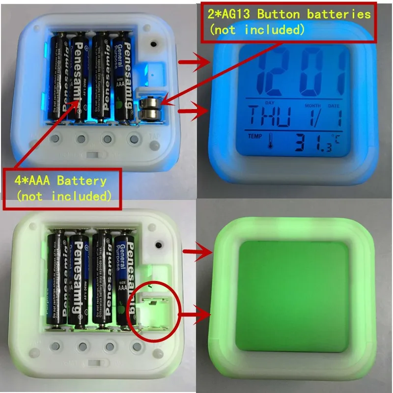 Free Dropshipping Cute Dog LED Alarm Clock reloj Digital Watch despertador de cabeceira Snooze/Temperature Clocks