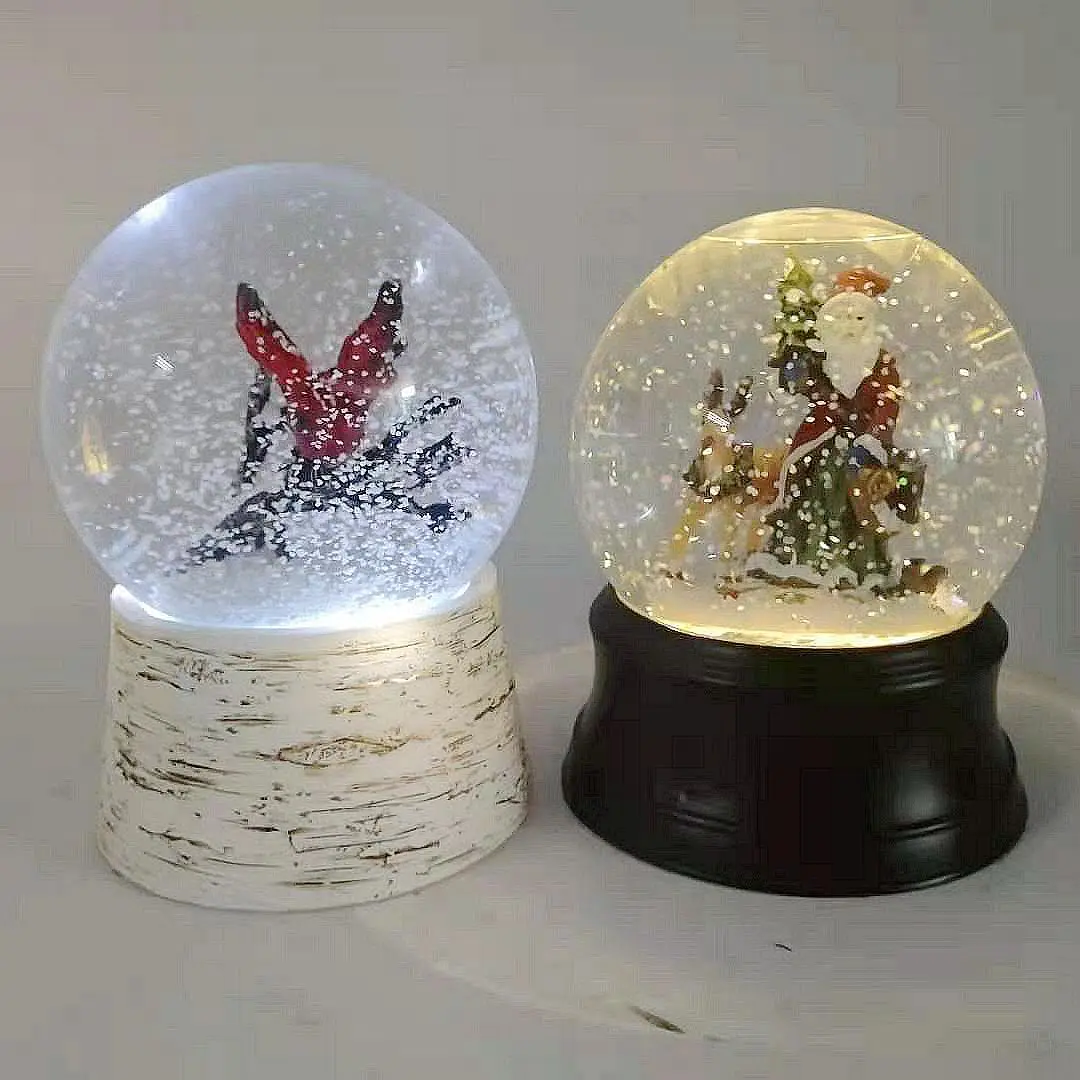 Christmas water globe lantern snow globe with blowing snow light and music box gift home decoration