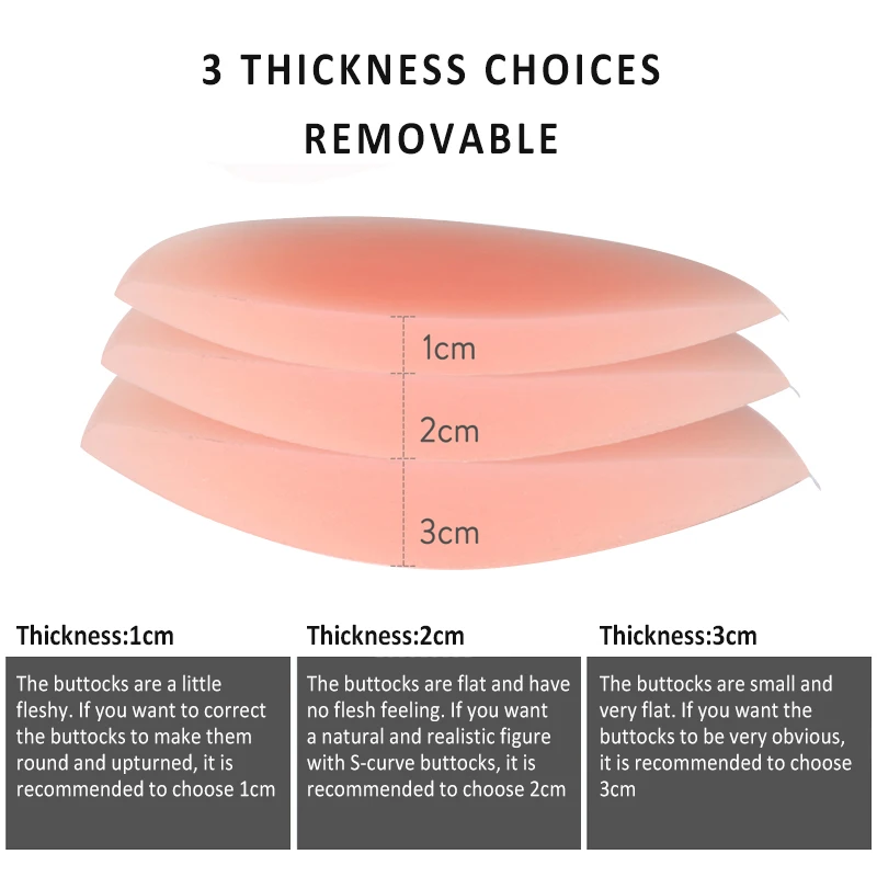 SILICONE BUTTOCKS UNDERWEAR BUTT BUM PAD LIFT HIP PANTIES BRIEFS SKIN