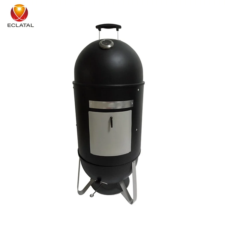 Modern Turkey Roasting Freestanding Smoker Charcoal Cylinder Barbecue BBQ Grill