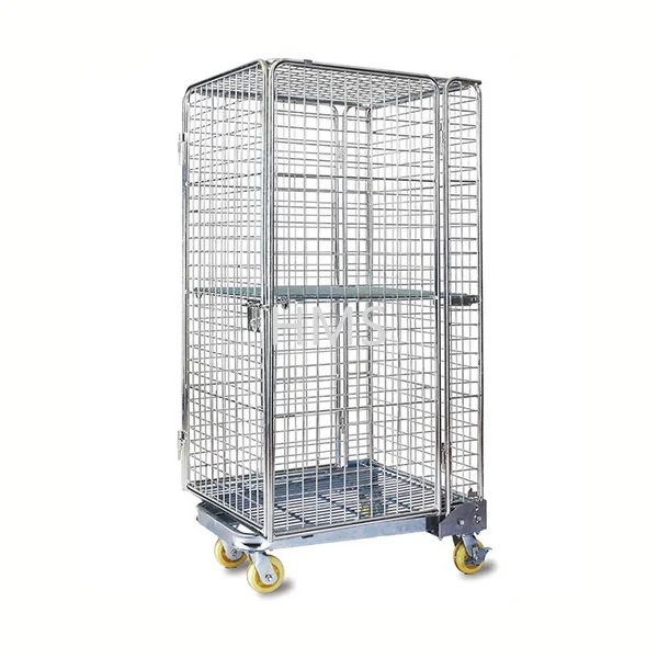 Warehouse Transport Roll Container Security Rolling Cage Cart with Door