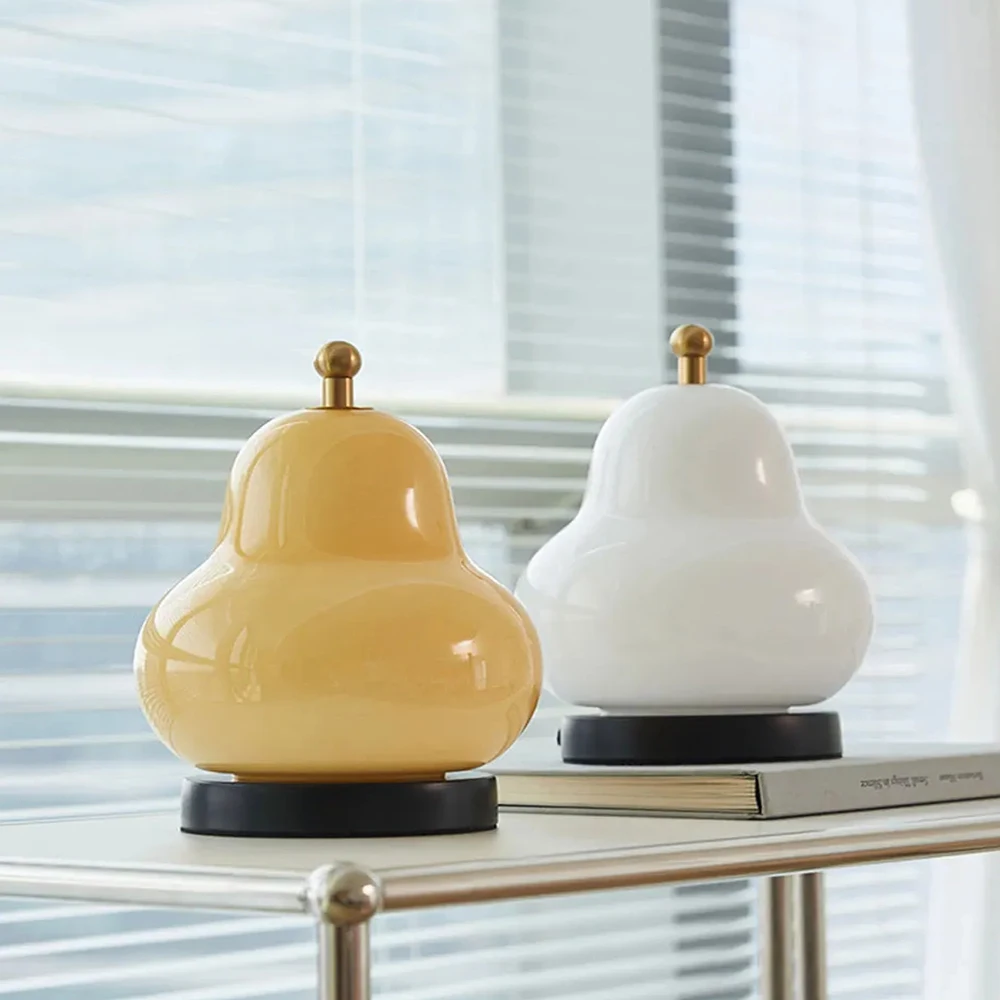 Timjay Bedroom Bedside Living Room Charging Portable High-end Atmosphere Decoration Small Night Light LED Cream Pear Table Lamp