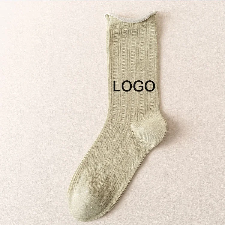 2024 Spring Hot Selling FREE DESIGN & MOCK UP Made Your Own Logo Crew Sock Customized Cotton Socks Custom Design Men Socks