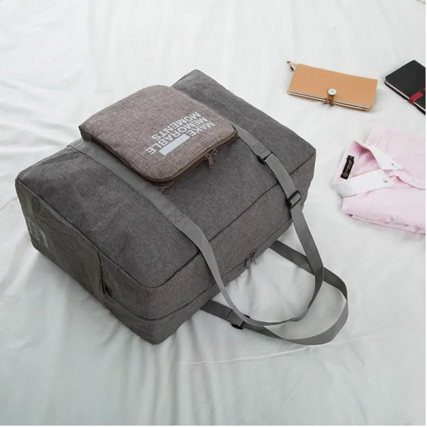 Wholesale customized duffle bag large capacity foldable canvas tote bag for traveling