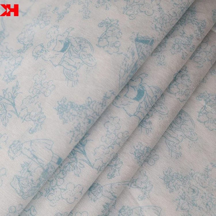 Organic Cotton Voile Fabric Children Garment Dress Materials Customized Color Printed 100% Soft Fabrics 75 GSM
