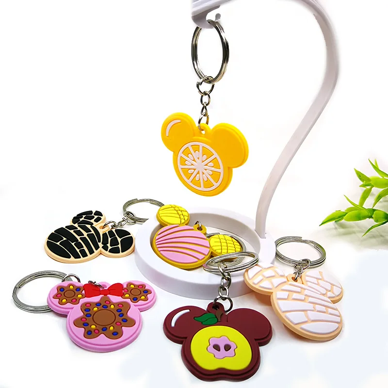 Hot Sale Mexican Style Pvc Rubber Keychain Cute Mickey Head Pendant Animation Advertising Gift Bag Accessories Doll Keyrings