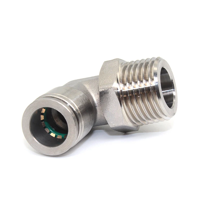 METALLIC PUSHIN THREADED ELBOW air pipe connector
