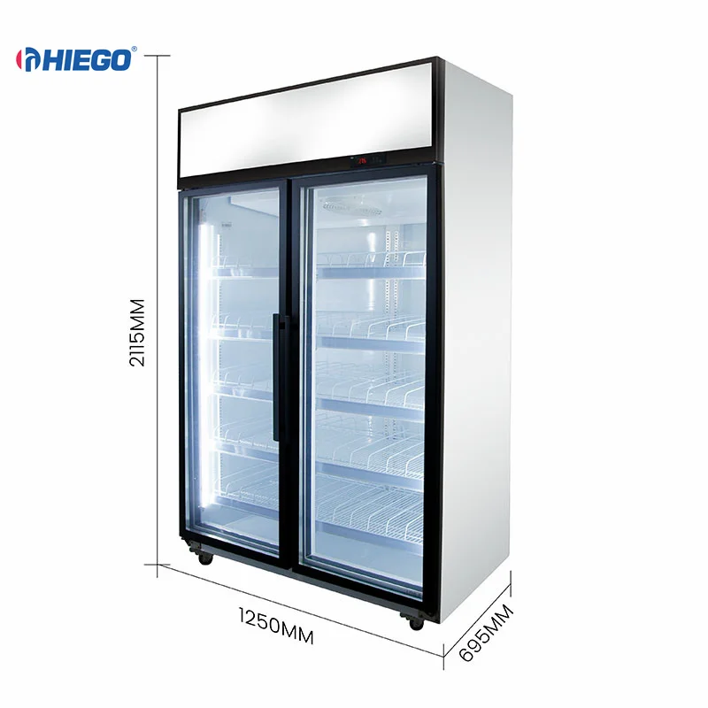 Supermarket drinks fridge display refrigerator vertical glass door beverage storing showcase chiller cold beer refrigerator
