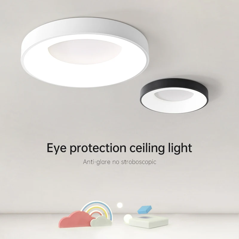 High Quality Macaron Indoor Ceiling Light Led Lighting PVC Round Modern Bedroom Living Room Dimmable Led Ceiling Lamp