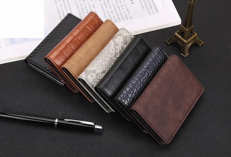 buy a card holder RFID multiple leather card holder wallet for gift