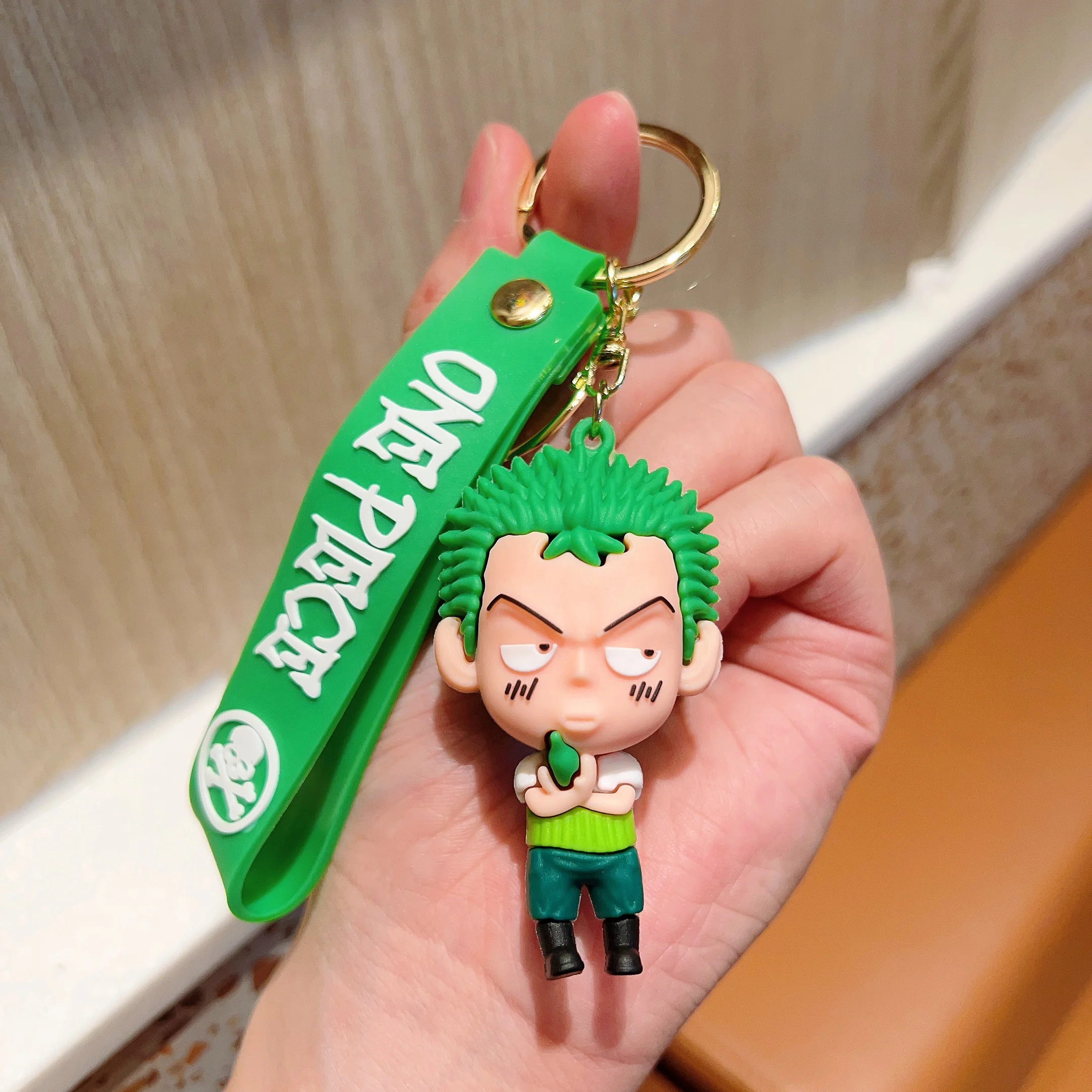 Popular Cartoon Luffy 3D Character Keychain One Piece Anime Fans Gift Zoro Car Keyring bag Pendant One Piece key chain