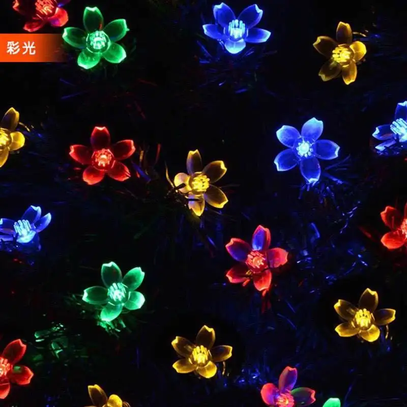 Outdoor Waterproof Solar Garden Led Cherry Blossom Light String Patio Yard Ornament Holiday Decorative Lighting